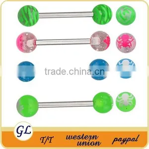 TR01088 Colorful Piercing Tongue Barbell , Arcylic Tongue Piercing Ball thumbnail-6