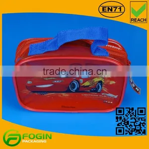 Red Pvc Makeup Travel Bag With Handle thumbnail-1