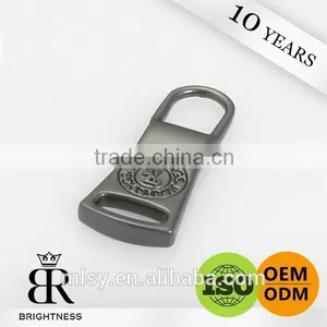 Embossed Gold Brass Zipper Puller for Garments Brightness B1-80009 thumbnail-1