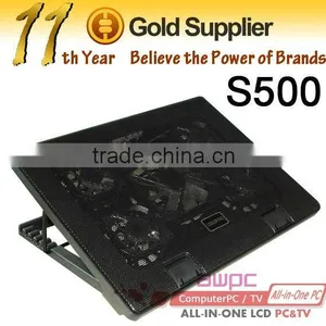 5 Fans Blue LED Adjustable 2 USB HUB Laptop Stand Cooling Pad Cooler for 7"~17' Notebook PC thumbnail-1