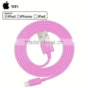 2015 China Supplier 1m Pink MFi Phone6 Charging Data Cable thumbnail-1