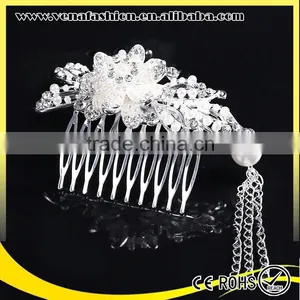 Tassels Wedding Cheap Personalized Hair Comb Holder thumbnail-2
