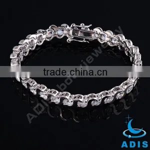 2014 Fashion Silver Plated CZ Brass Bracelets thumbnail-1