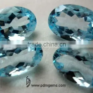 Sky Blue Topaz Semi Precious Gemstone Oval Cut Faceted Lot For Sale From Manufacturer thumbnail-1