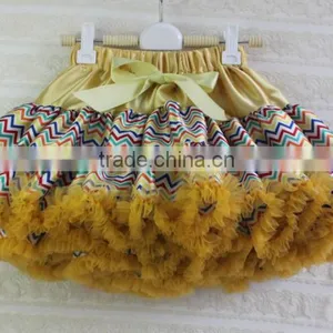 Wholesale Cheap Pettiskirts Yellow Chevron Baby Girl Ruffle Tutu Pettiskirt thumbnail-1