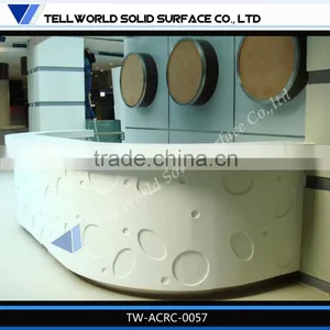 Elegant Attractive Glossy Marble Executive Modern Office Reception Desk Design thumbnail-3
