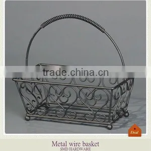 Metal Wrought Iron Wire Gift Basket thumbnail-1