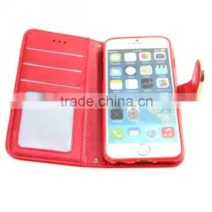 Small Fragrant Wind Leather Wallet Case With Shoulder Strap for Iphone 6 thumbnail-4
