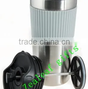 Vacuum Flask Insulated French Press Travel Mug Stainless Steel Tumbler thumbnail-4