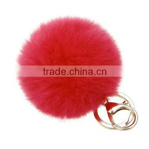 Customized Real Pom Pom Rabbit Fur Ball Keychain thumbnail-2