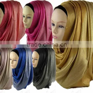 Wholesale Fashion Shimmer Lurex Viscose Shawl Hijab Dubai Muslim Hijab Scarf thumbnail-1