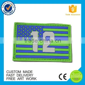 Custom Made Personalized Cheap Round Blue Pvc Patches thumbnail-2
