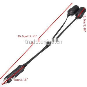 12V Double Plug Cigarette Lighter Socket Extension Lead Adaptor Splitter thumbnail-5