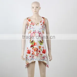 Young Girls Flower Fancy Dress Costumes Tank Printed Dress 2016 Summer thumbnail-1