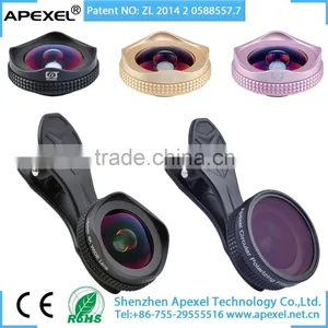 2016 NEW Clip Black Gold Rosegold Mobile Phone 16mm 4K Wide Angle Lens With CPL 2 in 1 Camera Lens Kit for IPhone 6s 6 5s 5 4s 4 thumbnail-1