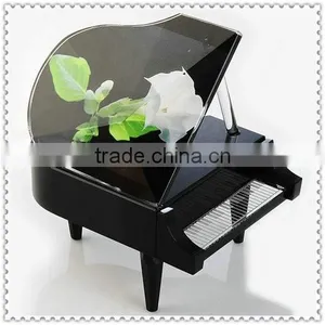 Black Crystal Flower Music Box for Decoration & Gifts thumbnail-1