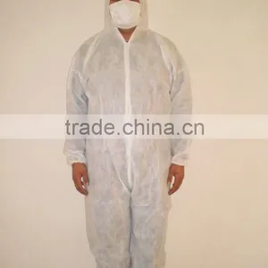 Disposable Non-woven White PP Coverall thumbnail-1