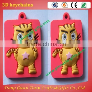 Cartoons 3D Rubber Pvc Souvenir Keychains thumbnail-5