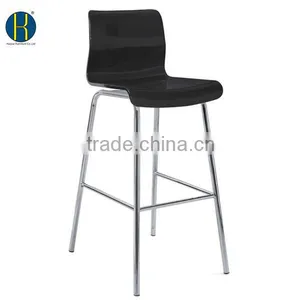 Cafe Bar Stools Chrome Frame Plywood Seat High Chair #HY3013 thumbnail-6