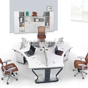 Stronger Office Partition Office Workstation for Three People With Metal Base E-519 thumbnail-1