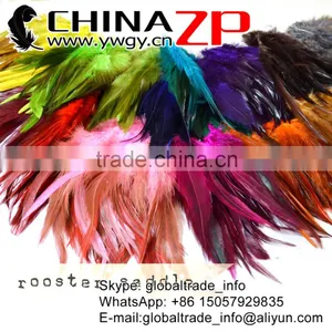 Leading Supplier CHINAZP Bulk Sale Good Quality Cheap Dyed Mix Colors Chicken Rooster Saddle Feathers thumbnail-2