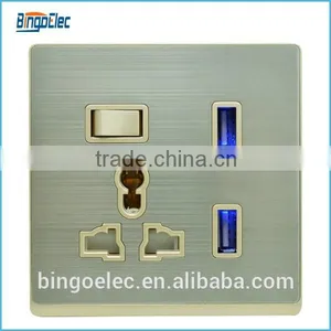 UK Standard Combination 13a Switch Socket With Double USB Socket thumbnail-1