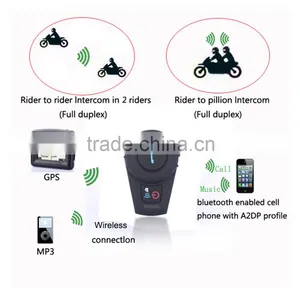 2016 New! 2 Pcs Waterproof Motorcycle Bluetooth Intercom Interphone Headset for Moto Helmet Intercommunicador With FM Function thumbnail-5