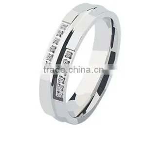 Eternity Style Zircon Casting Stering Silver Charm 316l Stainless Steel Wedding Band Ring for Lovers thumbnail-3