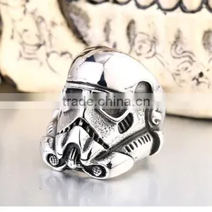 2016 Mens Vintage Punk Skull Head 316L Stainless Steel Rings thumbnail-2