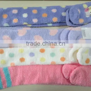 Jacquard Dots Heart Stripe Colorful Fluffy High Socks thumbnail-1