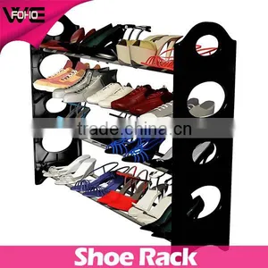 Closet Shoe Rack 20 Pair Organizer Home Storage Holder Stand 4 Tier Shelf Black thumbnail-1