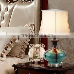 Metal Base In Satin Nickel Ceramic Body With Fabric Lampshade Modern Desk Lamp Bedroom Living Room Dining Room Table Lamp thumbnail-2