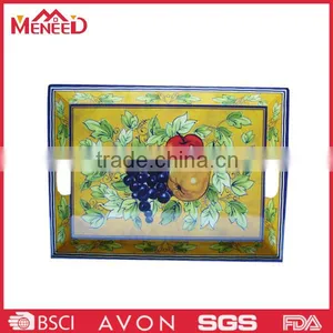 Melamine Clear Full Print Plastic Rectangular Tray thumbnail-1