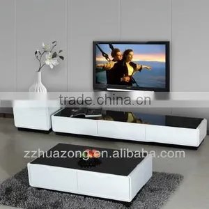 Modern White High Gloss MDF Coffee Table With Tempered Glass thumbnail-3