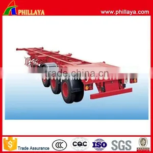 China Phillaya Manufacture Hot Sale 2 or 3 Axles Shipping Port Flatbed 20ft 40ft Skeleton Semi Trailer for Sale thumbnail-4
