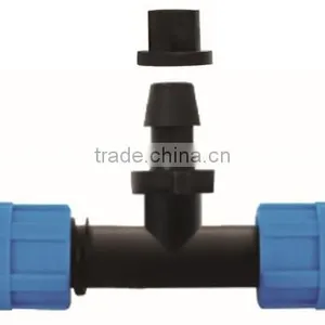 Agriculture Irrigation Plastic Fitting Offtake Tee for Drip Tape thumbnail-1