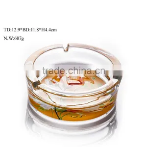 Manufactory Supply Glass Ashtray With Print Logo Round Ashtray thumbnail-1