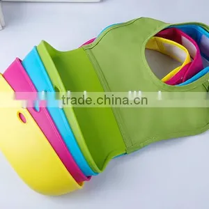 Silicone Roll Up Bib With Comfort-Fit Fabric Neck thumbnail-2