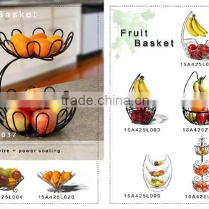 3 Tier Chromed Fruit Storage Metal Basket Rack thumbnail-2