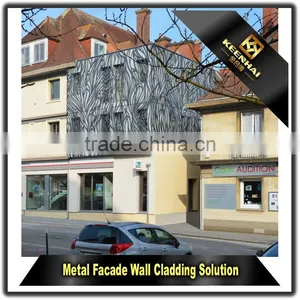 Engraved Curtain Wall Panel Laser Cutting Aluminium Perforated Facade Panel thumbnail-5