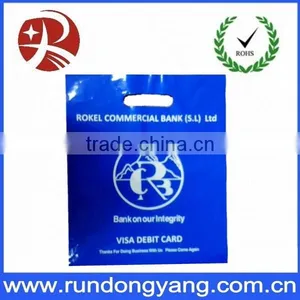 Printed Good Quality Blue Plastic Die Cut Bag for Shopping thumbnail-1