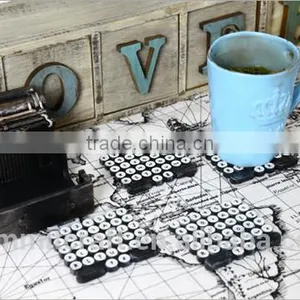 Resin Vintage Typewriter Shape Drink Coasters Holder Set thumbnail-1
