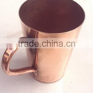 CUP SHAPE MOSCOW MULE SOLID COPPER MUG WITH COPPER HANDLE , COPPER MUG FOR VODKA & MOSCOW MULE, MOSCOR MULE COPPER CUP thumbnail-3