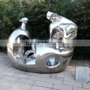 Abstract Theme Stainless Steel Garden Statue Sculpture for Plaza Use thumbnail-4