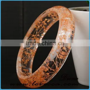 Eco-friendly Epoxy Resin Bangle Resin Jewelry With Real Flowers thumbnail-1