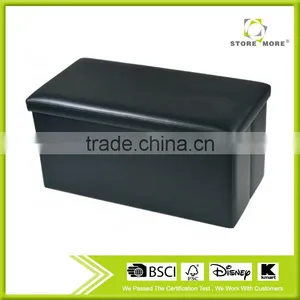 Faux Leather Folding Storage Ottoman Footrest Stool Shoe Bench Tea Table thumbnail-2