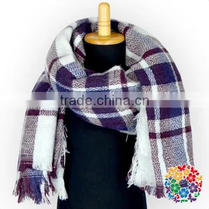 Oversize Ladies Clothes Top Plaid Patterns Shawl Wrap Scarfs Pashmina Cashmere thumbnail-5