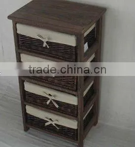 4-Drawer Wicker Storage Cabinet thumbnail-1