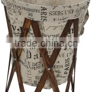 Haixin Crafts Wooden Folding Laundry Hamper/Basket thumbnail-1