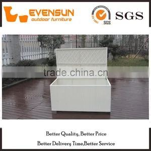 White And Grey Wicker Storage Box Rattan Furniture thumbnail-5